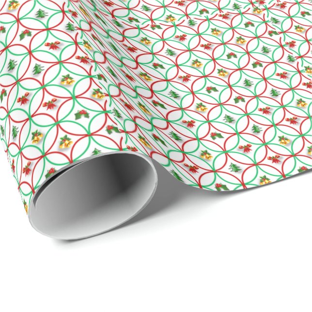 Emballage cadeau de Noël/Motif (Coin rond)
