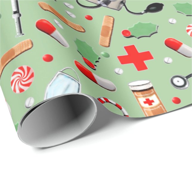 Emballage cadeau de Noël pour médecin ou infirmièr (Coin rond)