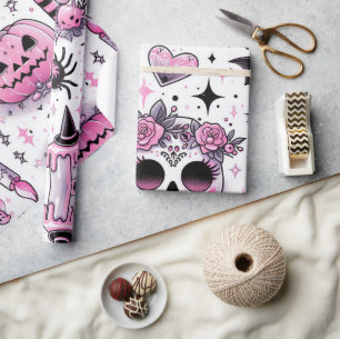 Emballage cadeau d'Halloween, papier d'emballage é