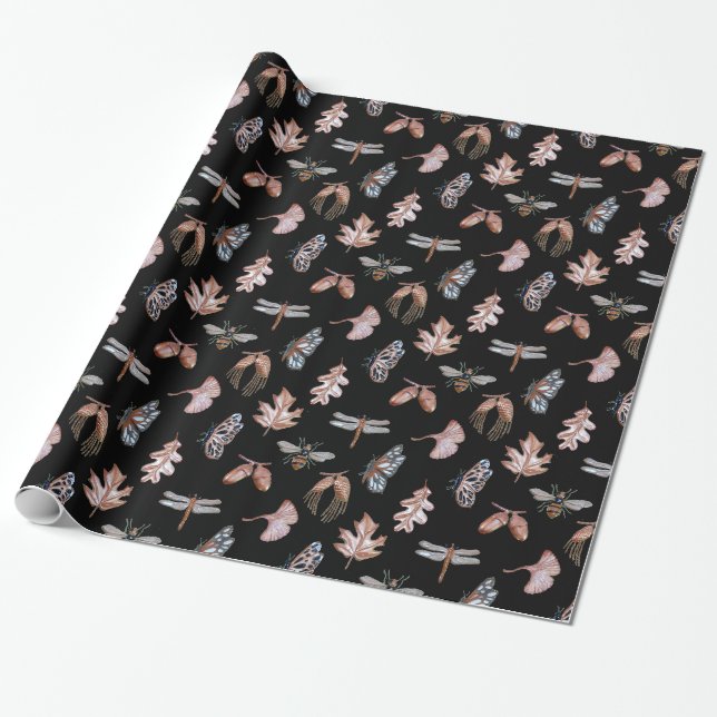 Emballage cadeau en noir et cuivre (Déroulé)