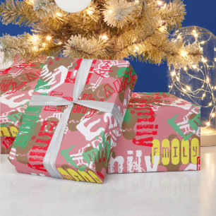 Emballage cadeau en pain d'épice de Noël rose avec