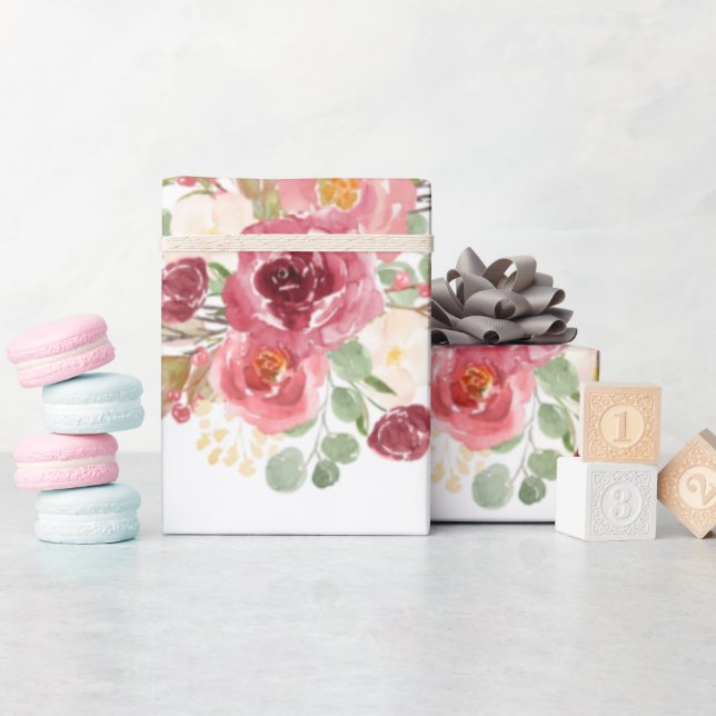 Emballage cadeau Fleur Bourgogne, emballage cadeau (Baby Shower)