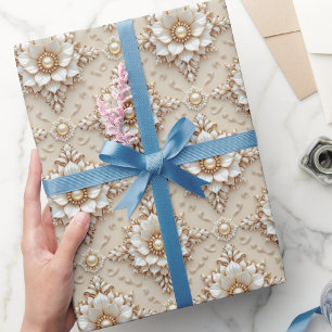 Emballage cadeau floral de mariage au look "3D" mo