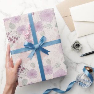 Emballage cadeau floral rose élégant