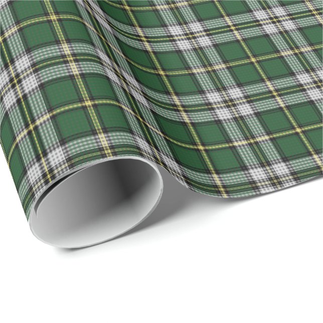 emballage cadeau papier à envelopper vert Tartan d (Coin rond)