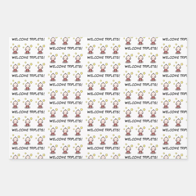 emballage cadeau pour bébé, aussi pour les triplet (Devant)