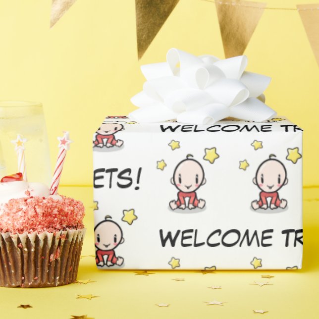 emballage cadeau pour bébé pour triplets, papier d (Fête d'anniversaire)