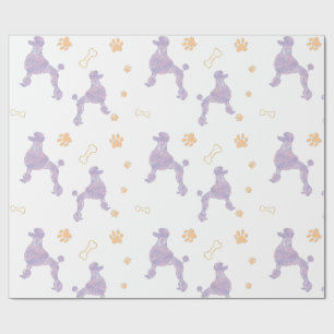 Emballage cadeau silhouette de Poodle lavande mini