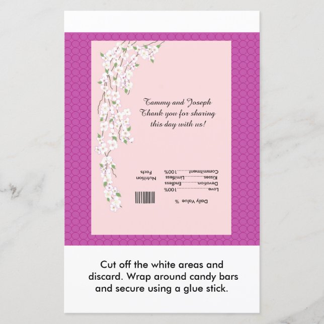 Emballage de bonbons de mariage Blossoms (Devant)