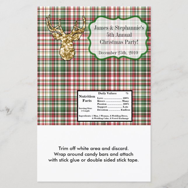 Emballage de grande barre Hershey's Reindeer Paill (Devant)