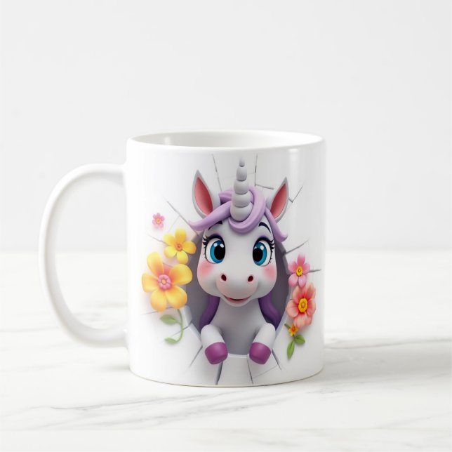 emballage de mug bébé licorne mignon 3d, conceptio (Gauche)