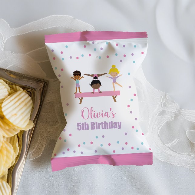 Emballage de poche de chips d'anniversaire de gymn (Créateur téléchargé)
