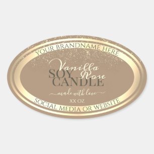 Emballage de produits Beige Étiquette Gold Frame