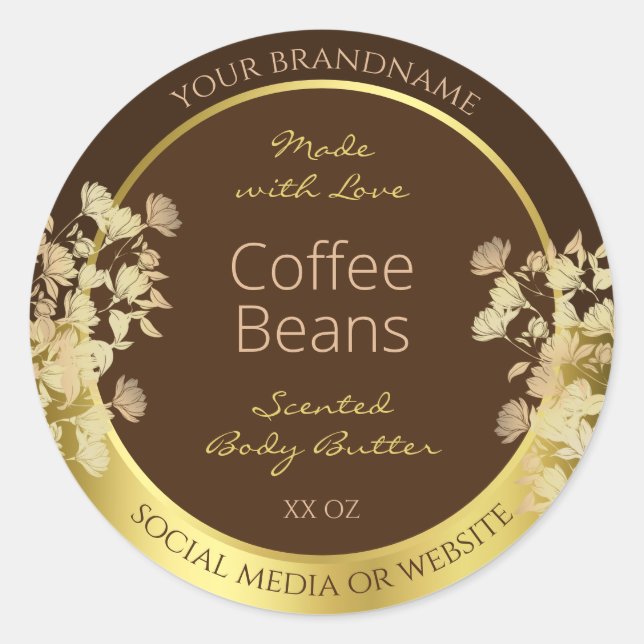 Emballage de produits floraux Étiquettes Brown or (Devant)