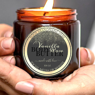 Emballage de produits gris glamour Étiquette Gold 