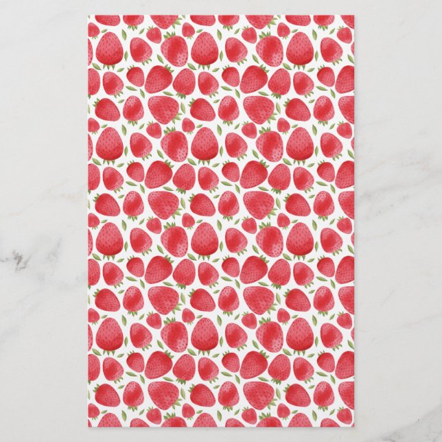 Emballage de savon Motif de fraises | Papier lin (Devant)