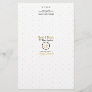 Emballage de savon noir et or   Papier lin