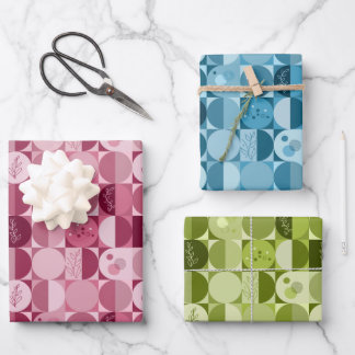 emballage papier ensemble de 3 feuilles conception