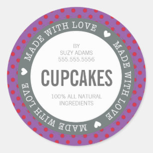 EMBALLAGE PRODUIT ÉTIQUETTE fait avec amour violet