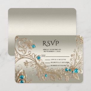 Embellister Gold Blue Stones carte RSVP