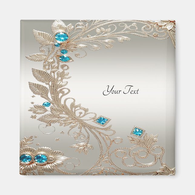 Embellister Gold Blue Stones Magnet (Devant)