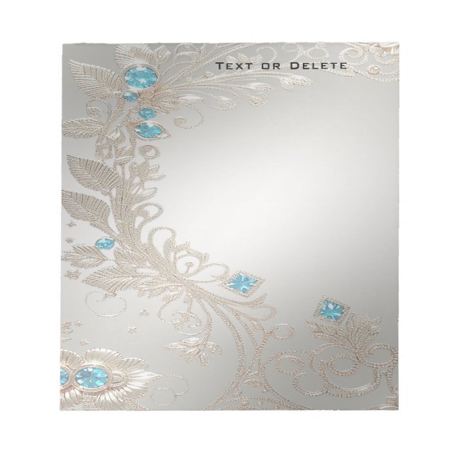 Embellister le Bloc-notes Gold Blue Stones (Devant)