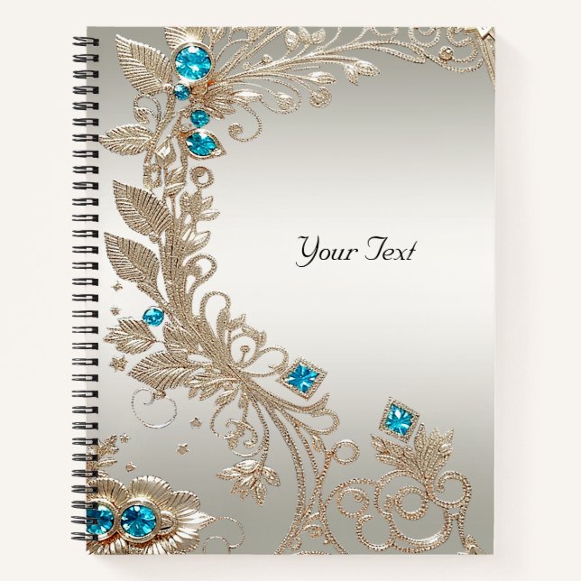 Embellister le Carnet Gold Blue Stones (Devant)