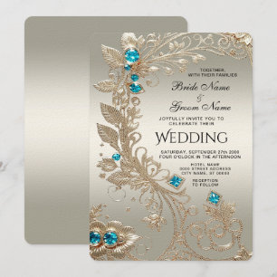 Embellister le Faire-part de mariage Gold Blue Sto