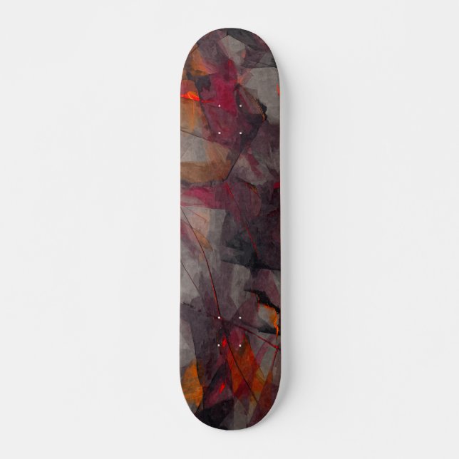 Ember Smoke Grunge Abstract Skateboard (Devant)