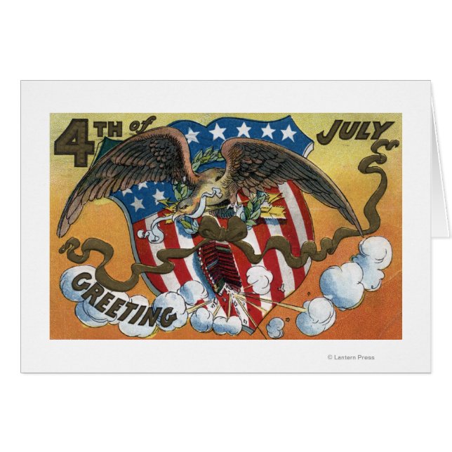 Emblème d'aigle tenant des feux d'artifice, Boucli (Devant horizontal)