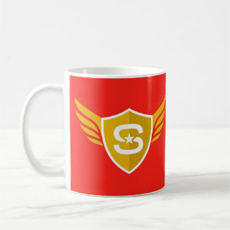 Emblème de héros Bouclier Ailé Mug Rouge Or