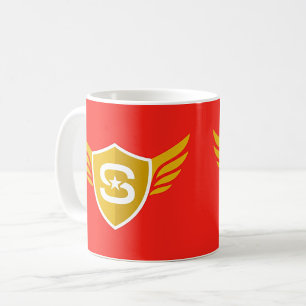 Emblème de héros Bouclier Ailé Mug Rouge Or