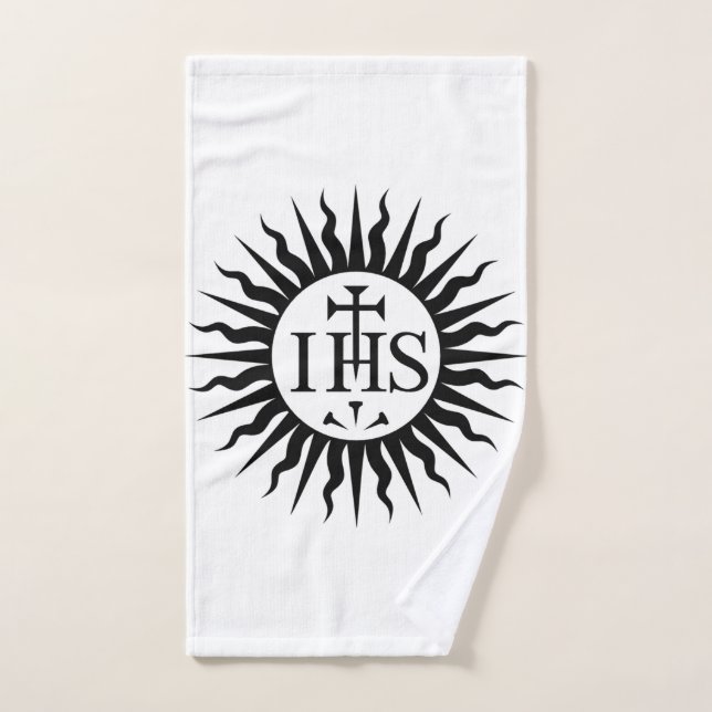 Emblème de la Compagnie de Jésus Monogramme (Serviette à main)