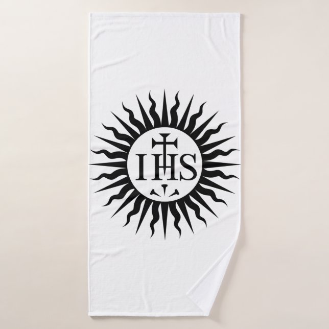 Emblème de la Compagnie de Jésus Monogramme (Serviette de bain)