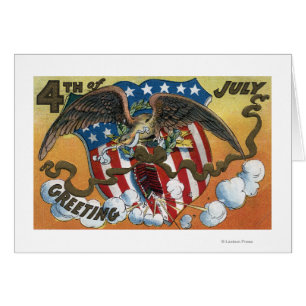 Emblème d'Eagle tenant des feux d'artifice,