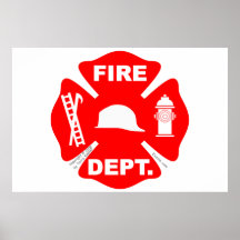 Emblème du service d'incendie - Poster