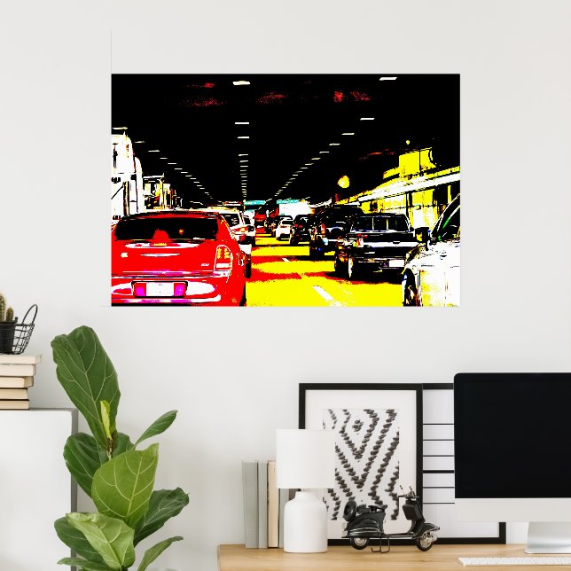 Embouteillage dans un tunnel Photo Poster Art (Bureau à domicile)