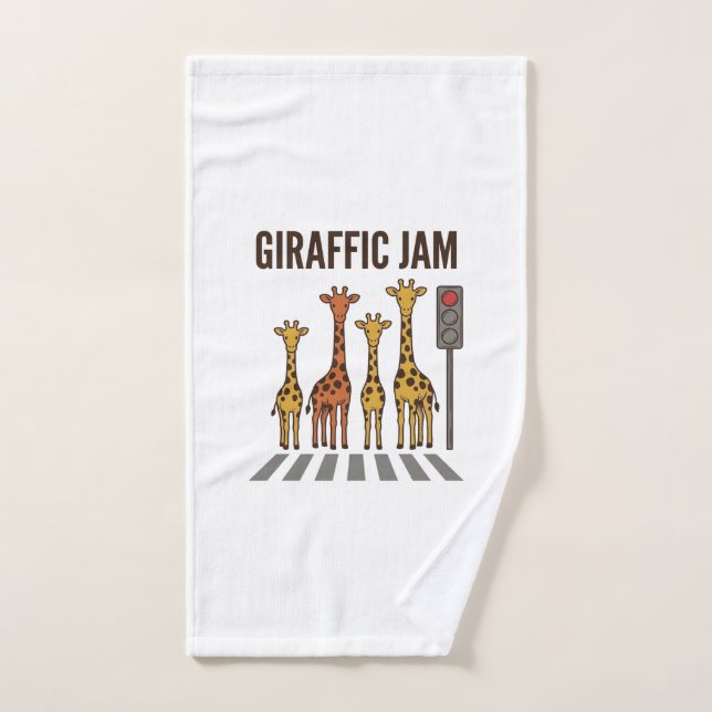 Embouteillage giraffic Drôle de girafe traversant  (Serviette à main)