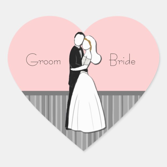 Embracer les stickers de mariage couple (Devant)