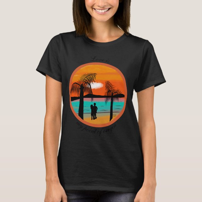 Embrassage chaleureux : T-Shirt Design Silhouette  (Devant)