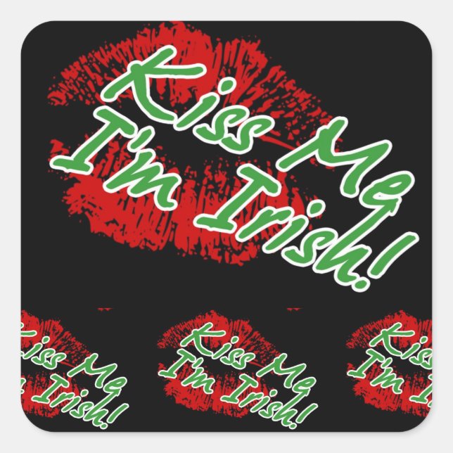 Embrasse-moi Je suis Irish Lips Stickers (Devant)