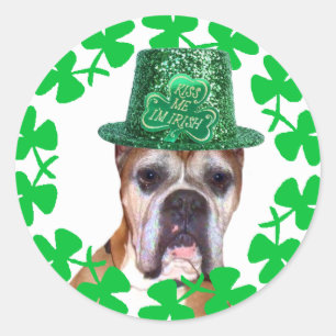 Embrasse-moi Je suis Irlandais Boxer Dog stickers