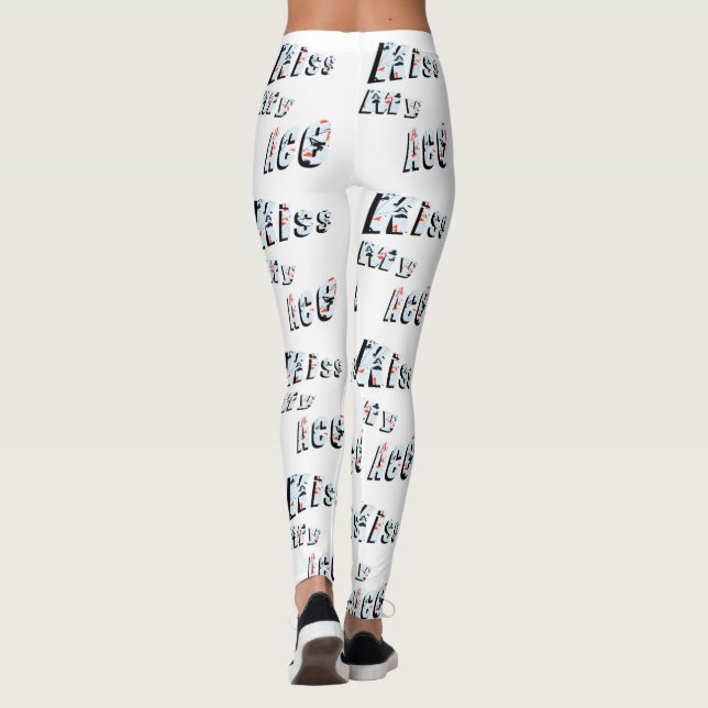Embrasse mon as, dames poker blanc Logo Leggings (Dos)