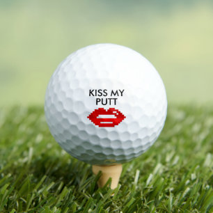 Embrasse mon putt drôle rouge lèvres de golf balle