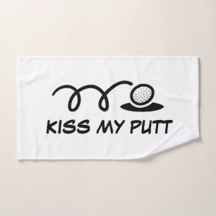 Embrasse mon putt drôle serviette à main pour golf
