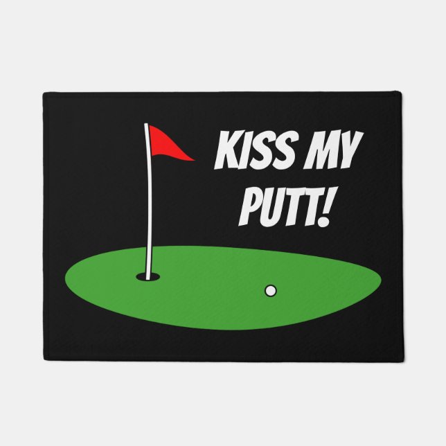 Embrasse mon putt fun tapis de bienvenue pour golf (Devant)