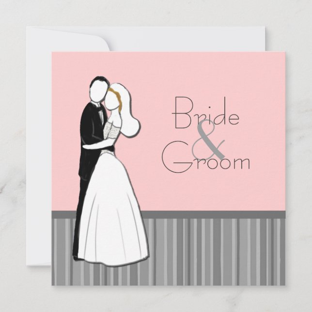 Embrassement du faire-part de mariage de couples (Devant)