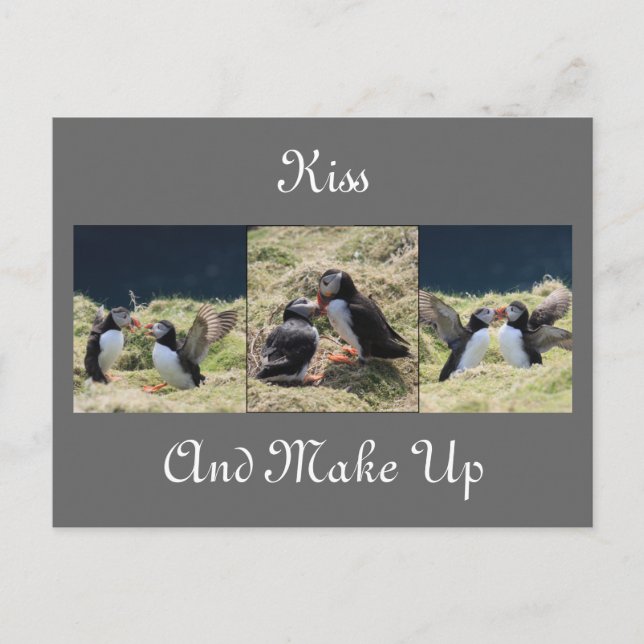 Embrasser et maquiller la carte postale (Devant)