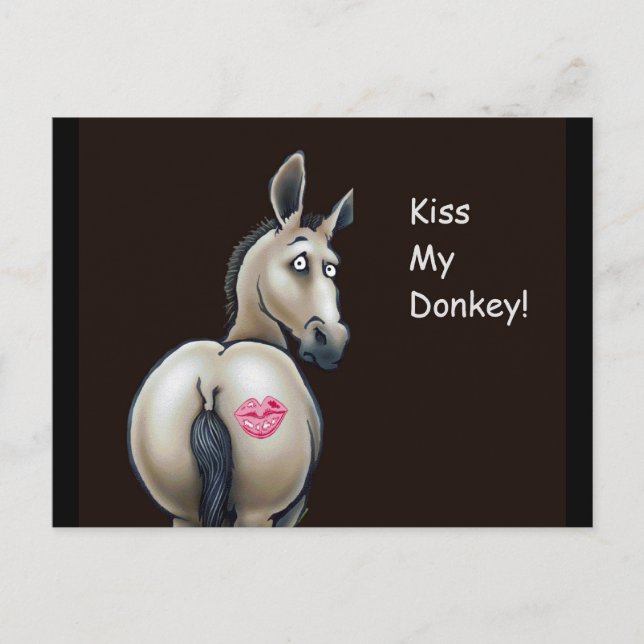 Embrasser mes cartes postales Donkey (Devant)