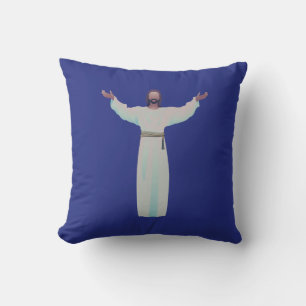 Embrassez Jésus - coussin en bleu foncé